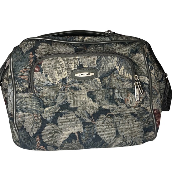 jaguar Bags Vintage Jaguar Floral Tapestry Luggage Shoulder Bag